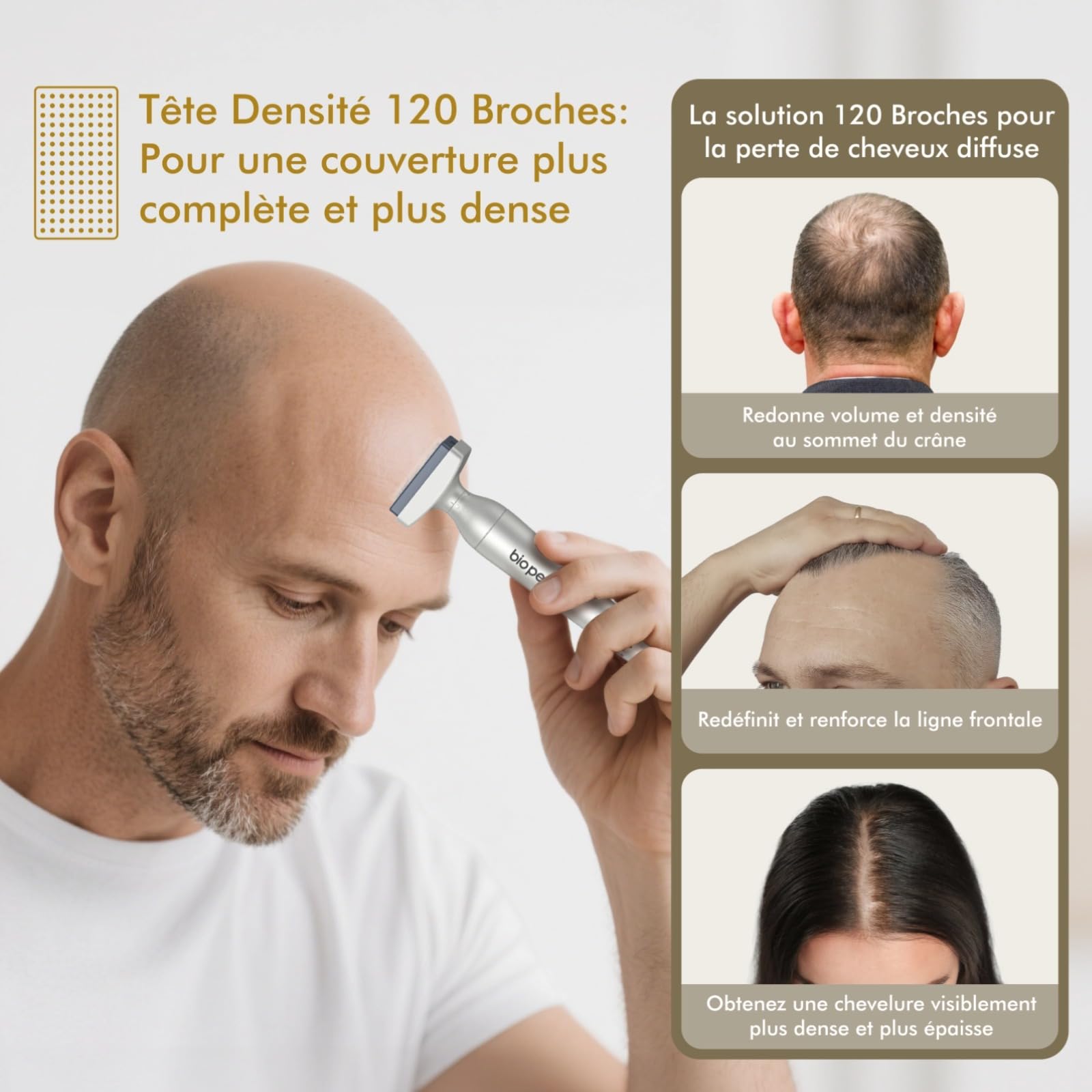 Derma Stamp 0-3mm Réglable, 2 in 1 Dermastamp Cheveux avec 64 Micro-aiguilles+120 Micro-aiguilles, Stimuler la Croissance de la Barbe et Des Cheveux pour Cheveux, Barbe, Visage, Corps