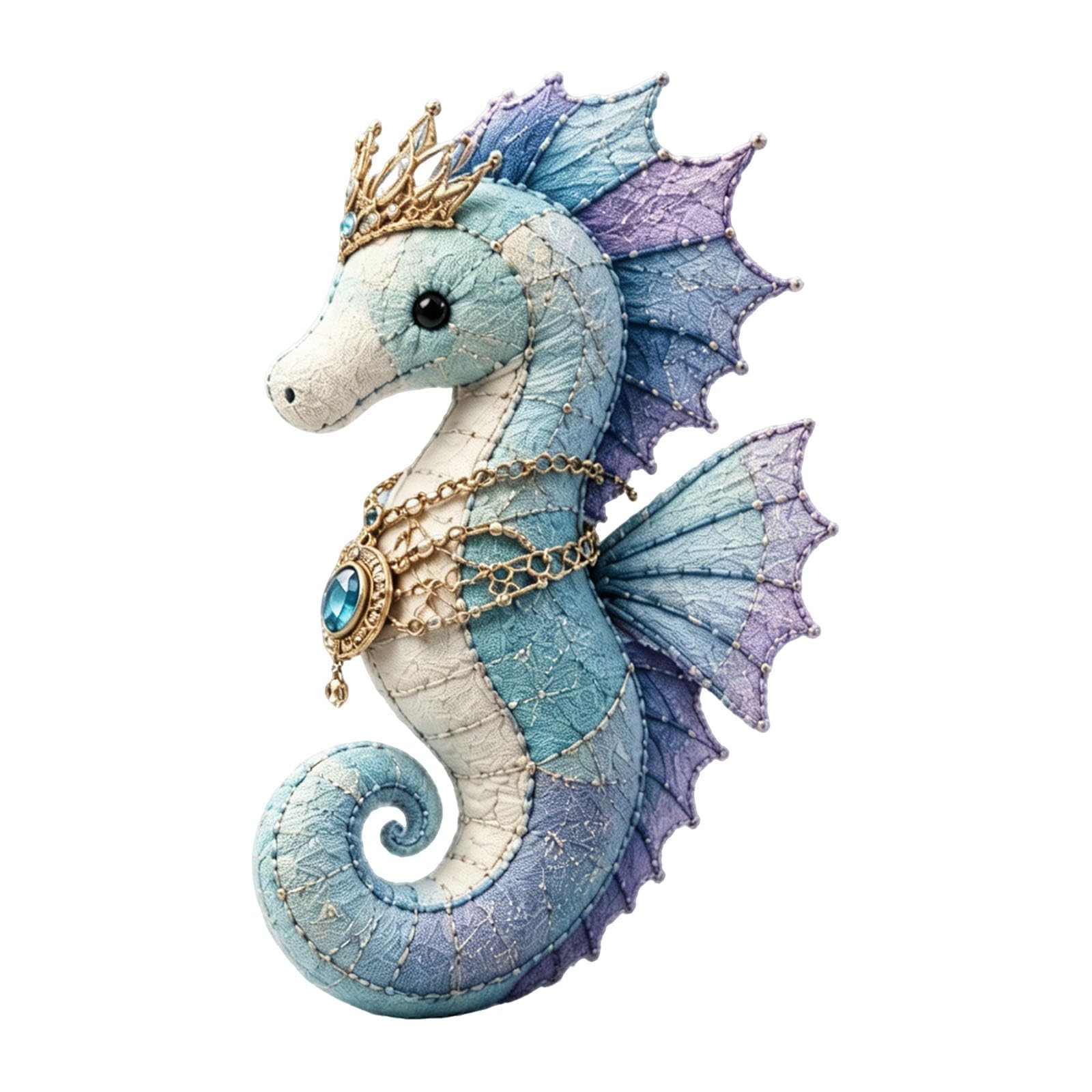 Mystic Ocean Guardians Felt Patchwork Kit, Pre-Cut Sea Creature Plushie Sewing Set, Beginner Craft for Adults & Teens, Relaxing Handmade Decor & Holiday Gift (F)