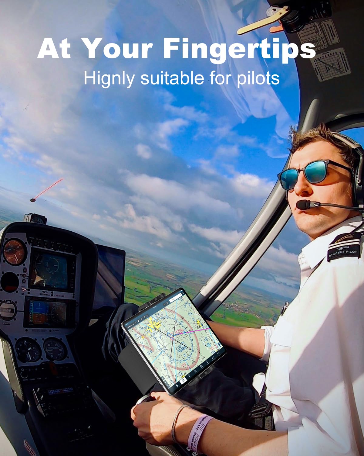 Pilot Kneeboard für iPad, iPhone [Eingebaute Metallplatte] iPad Kniebrett für Piloten, Gitarre, Rollstuhlfahrer, Musiker, Maler, kompatibel mit iPad Pro 12.9, Mini, 4-13 Zoll Tablet Telefon