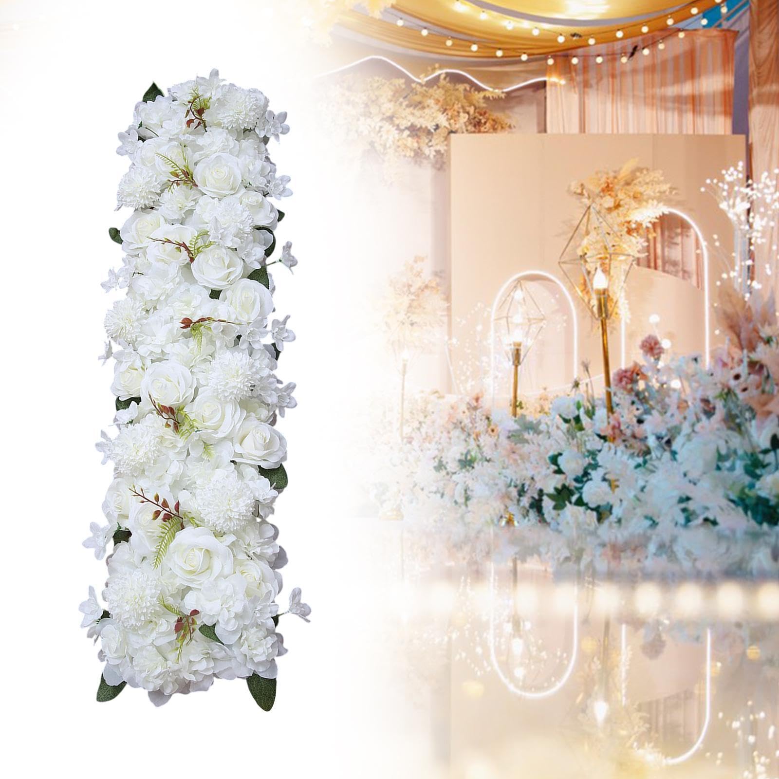 Panneau de Fond Floral En Roses Artificielles, Composition de Fleurs En Soie à Faire Soi-même pour Mariage, Salon, Balcon, Entrée, Blanc