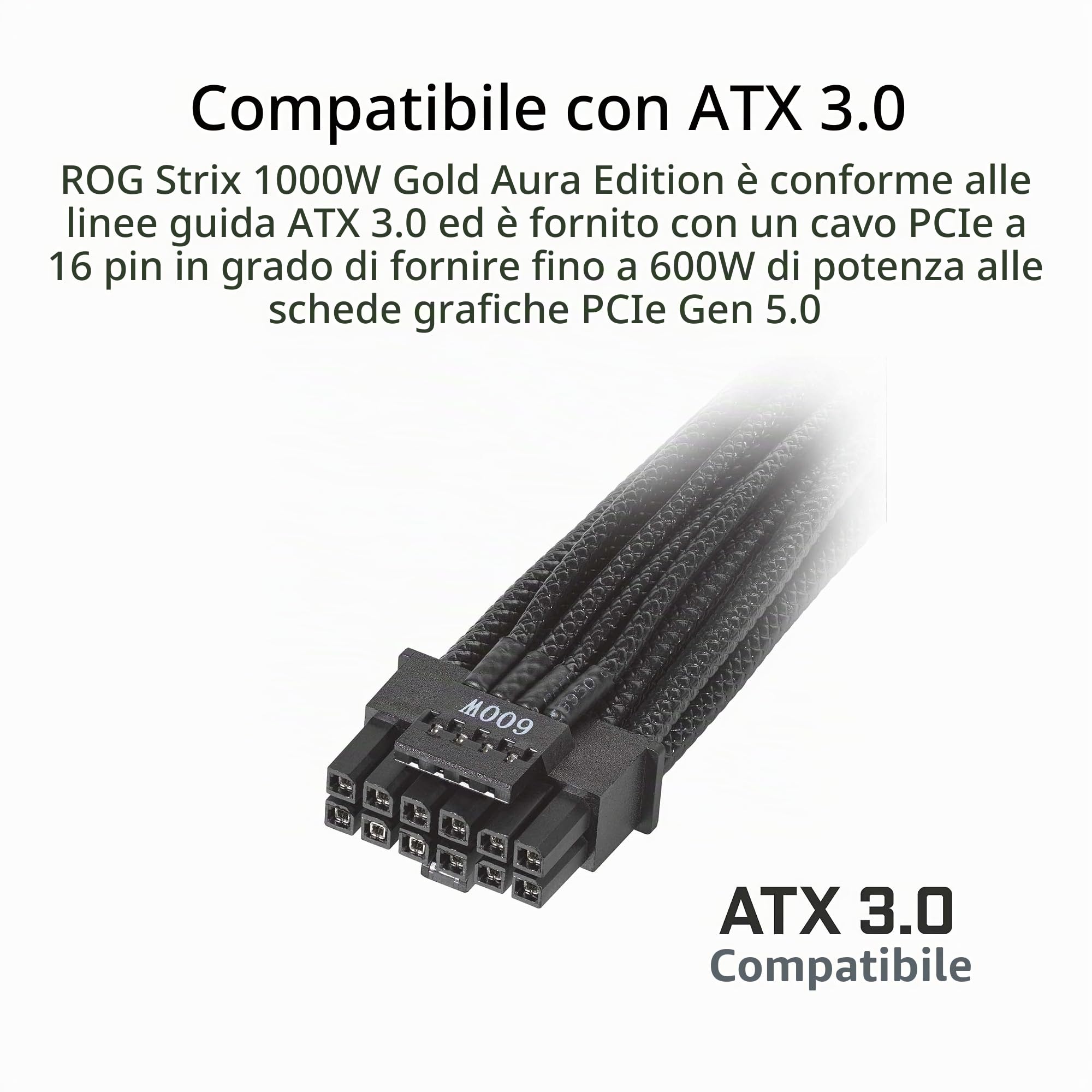 ASUS ROG STRIX 1000W Gold Aura Edition (90YE00P1-B0NA00), Nero