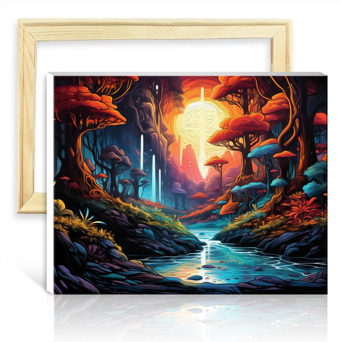 TANGFEIY on Canvas Paint by Numbers Landscape DIY Digital Oil Painting Adults with Brushes and Acrylic Pigment on Canvas for Wall Decor DIY Frame(40x50cm) โ image 1