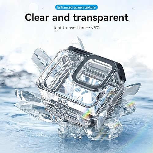 Miniatura 2 de TELESIN Funda impermeable con filtro de buceo para GoPro Hero 11 Hero 10 Hero 9 Negro soporta 60 M196 pies Subacuático Buceo profundo con filtro