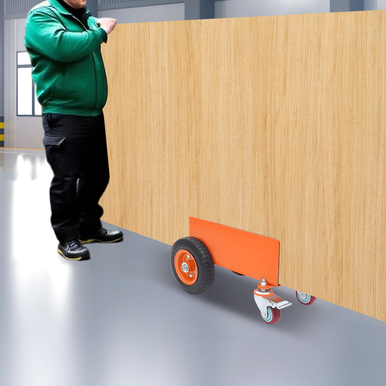 Plattenkarren 300 kg Tragkraft, Paneelwagen mit 4 Räder, Plattentransportwagen für Marmor, Holzplatten, Türen, Fenster