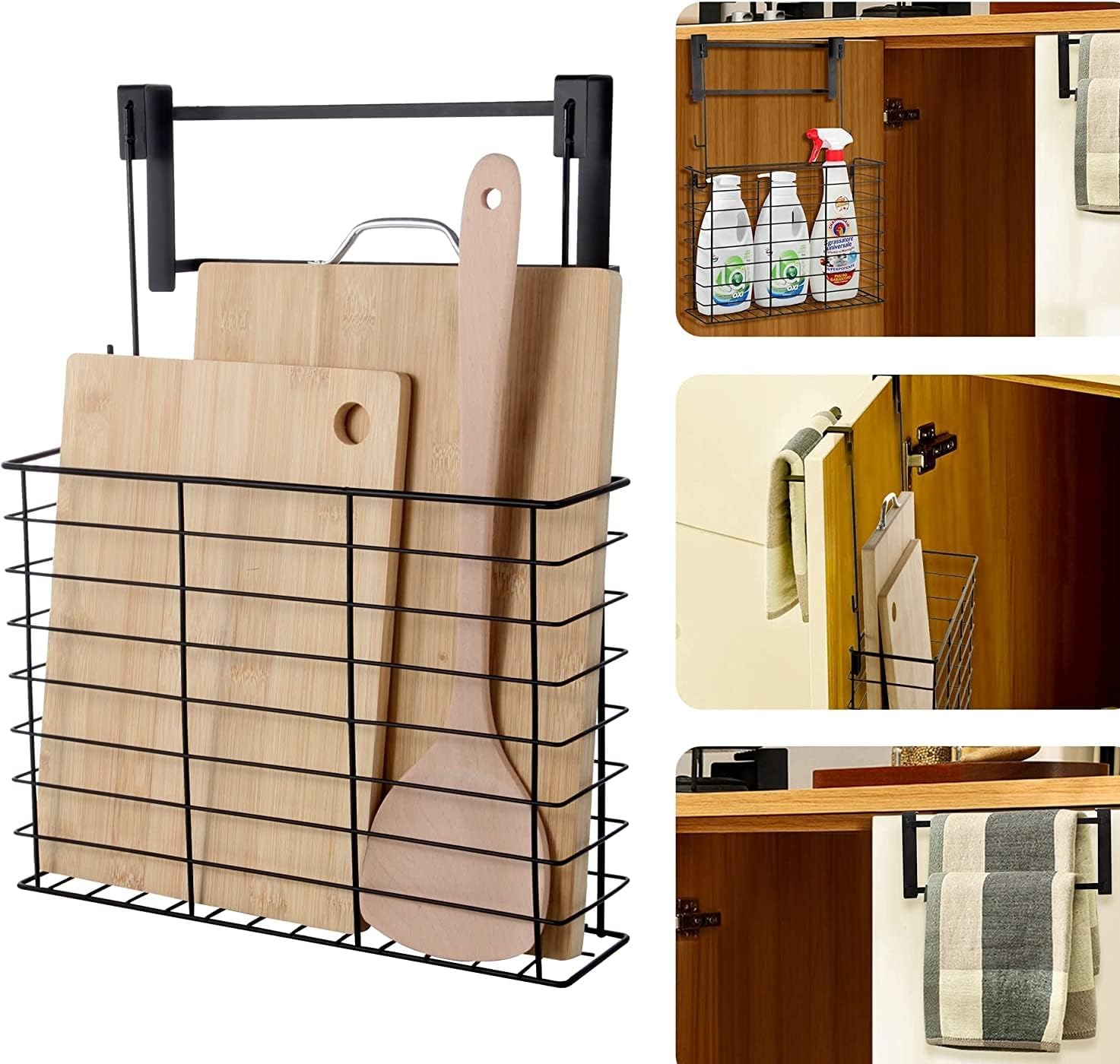 Over the Cabinet Door Organizer 1-3 Pack Cutting Board Organizer ...