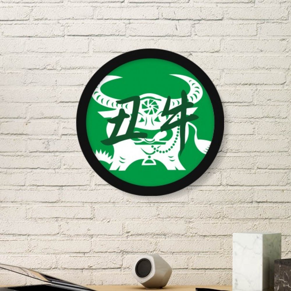 Cadre photo rond bois noir zodiaque Ox, l'idée cadeau idéale pour le Nouvel An chinois