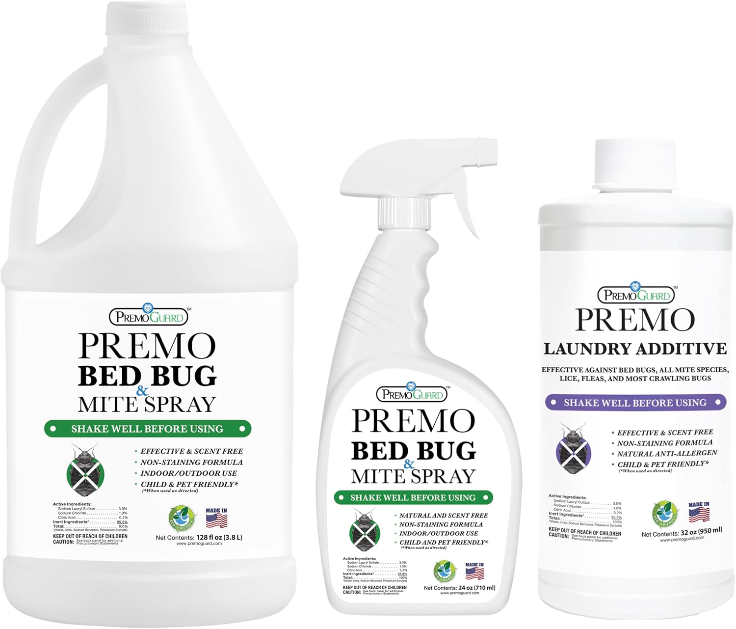 Premo Guard Complete Bed Bug Kit Spray Your Bedding, Fabric, and Clothing Plus Use