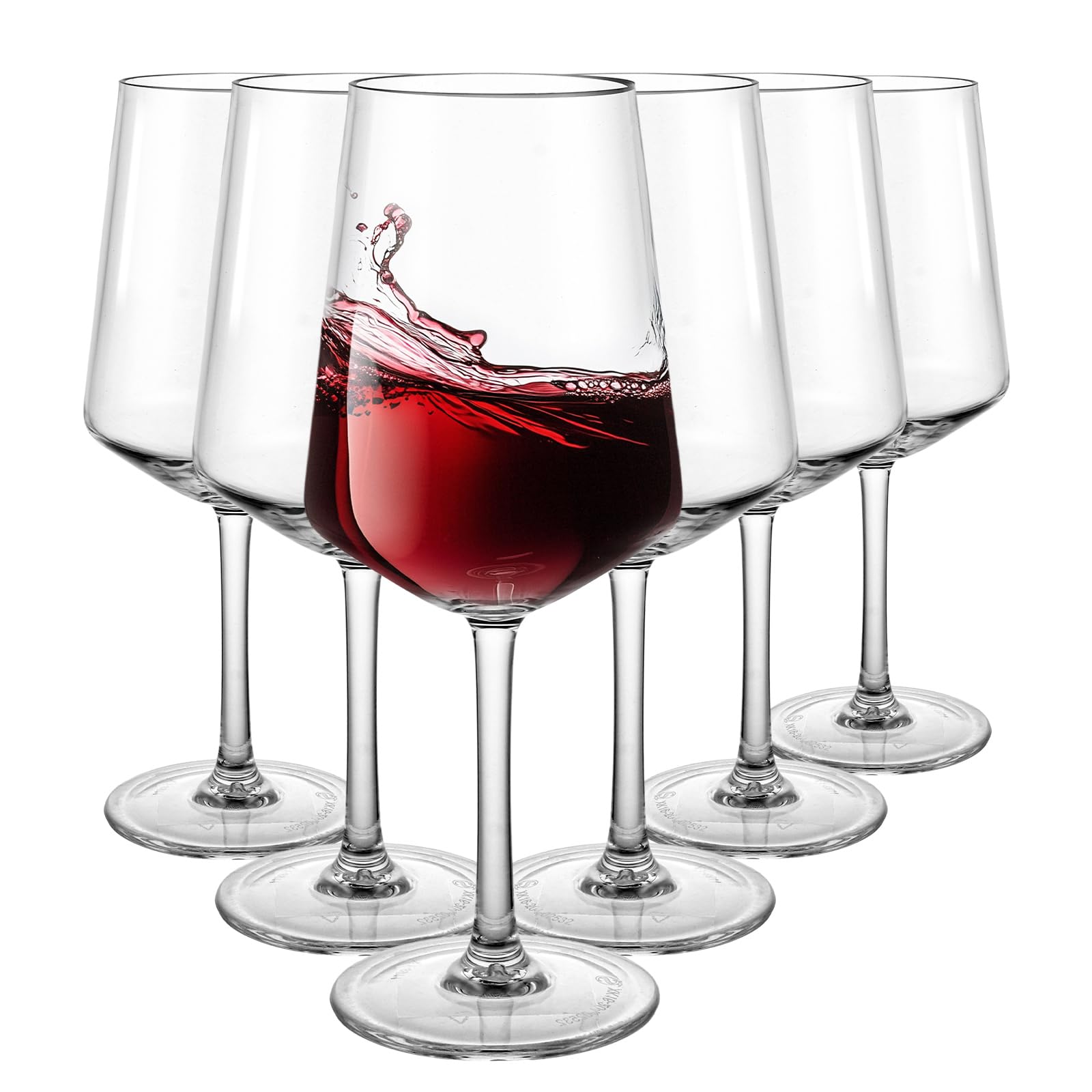 JMIATRY 6 copas de vino reutilizables para PC, 580 ml, para camping, copas de vino tinto, irrompibles, reutilizables, para caravanas, fiestas en la piscina, fiestas en el jardín, festivales y picnics