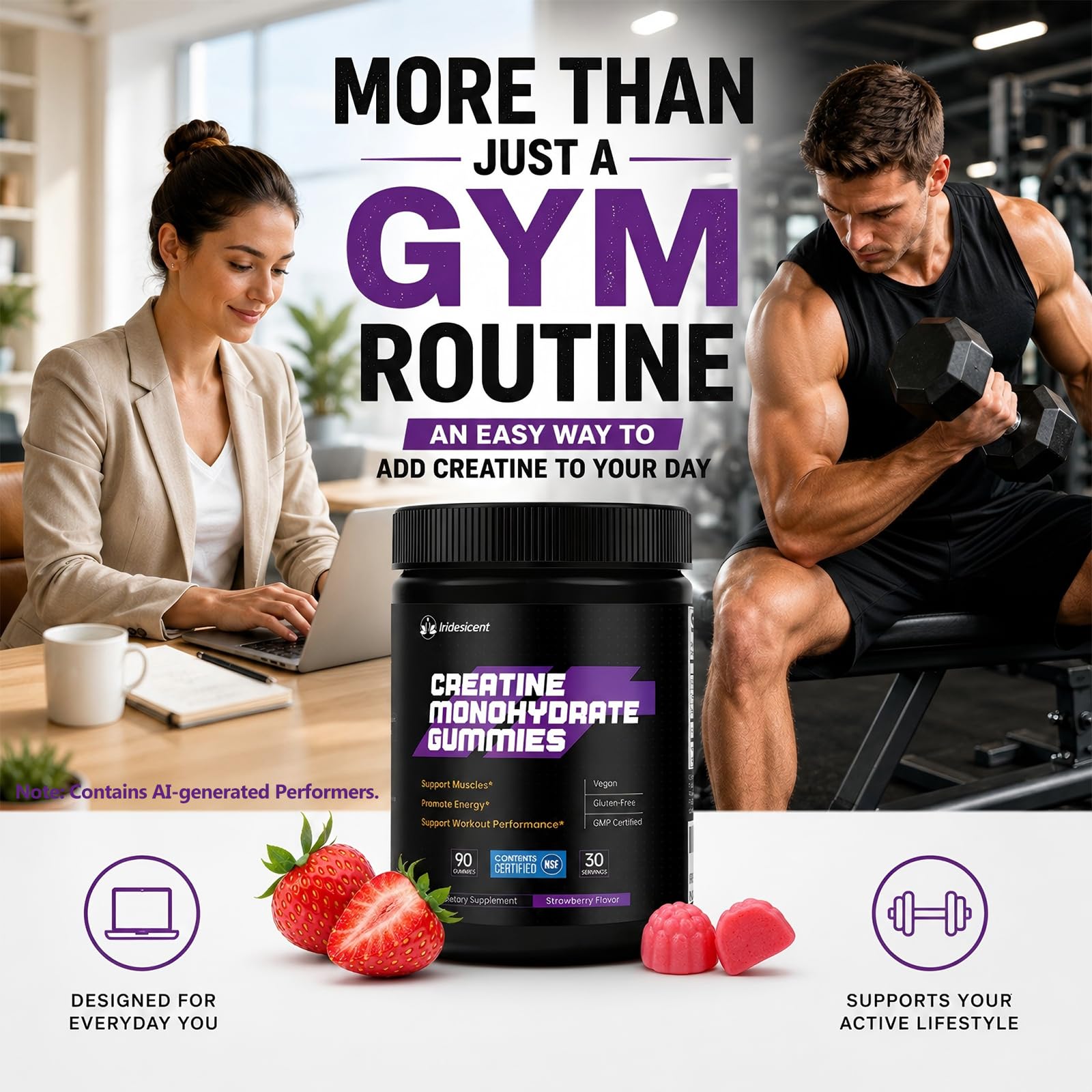 NSF Certified Creatine Monohydrate Gummies, 90 Count — Amazon image 7