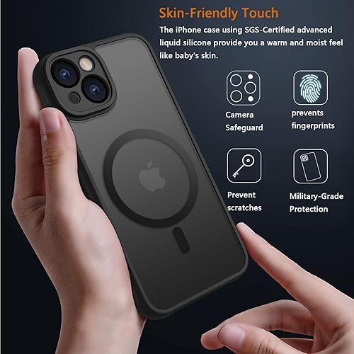 Miniatura 4 de Funda para iPhone 15, protección contra caídas de grado militar, a prueba de golpes, antiarañazos, funda protectora para iPhone 15, translúcida mate