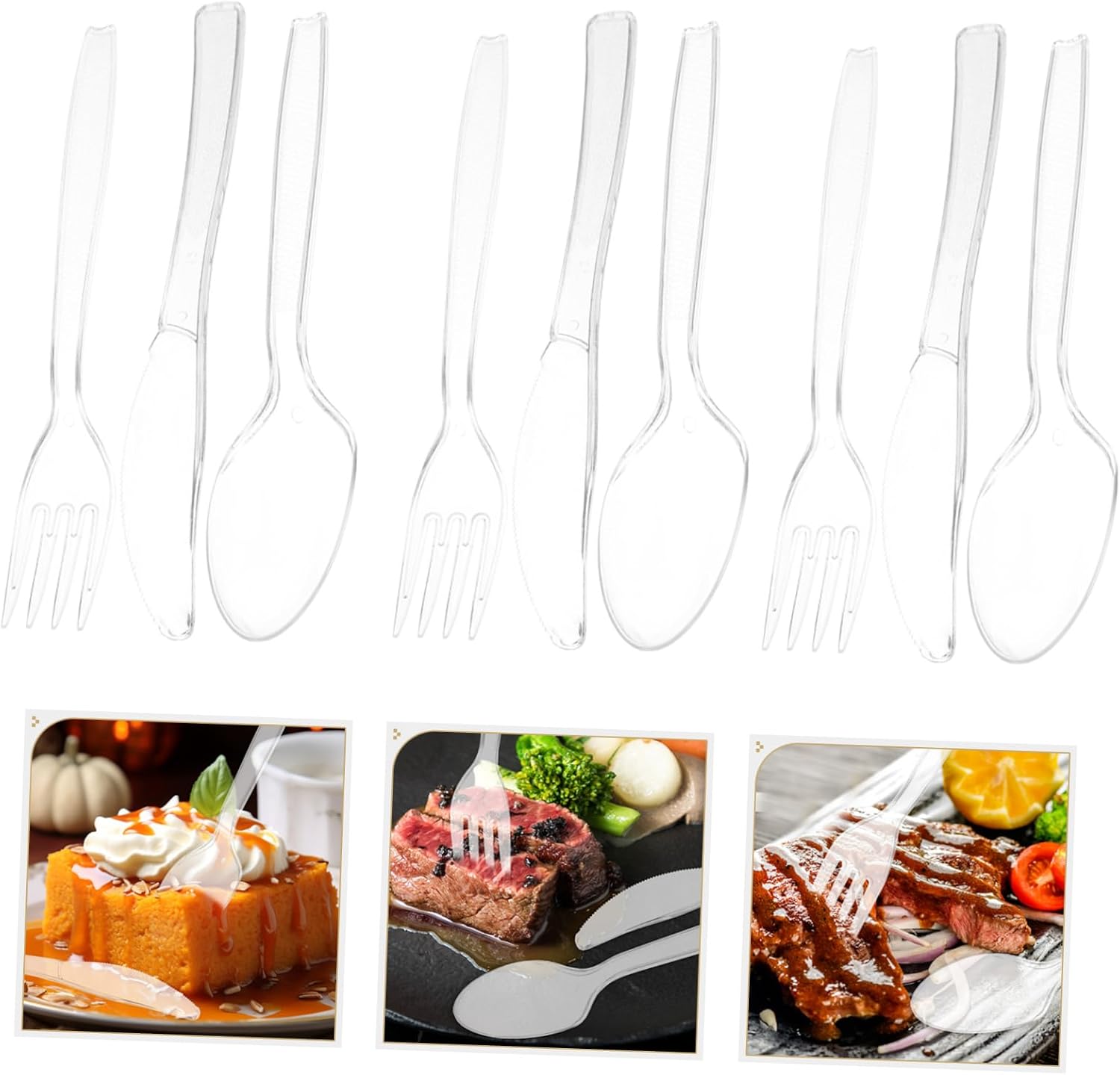 Party Cutlery Set 50 Pack Plastic Fork Spoon Knife Western Style