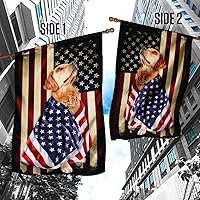 Vista 9 de Flagwix Tres Labrador Retriever Dogs, banderas de perro patriota americano, bandera de casa de 30 x 40 pulgadas, decoración para el hogar, exterior