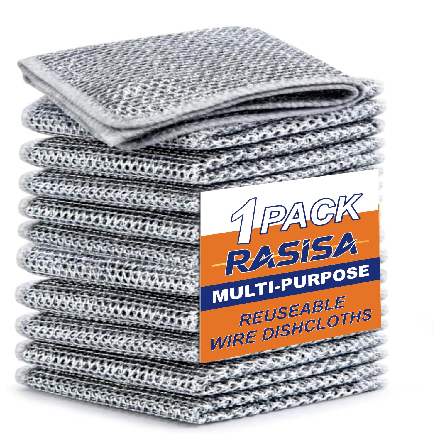 RASISA Multipurpose Wire Dishwashing Rags for Wet and Dry Stainless Steel Scrubber Non-Scratch Wire Dishcloth for Washing Dishes Sinks Counters Easy Rinsing Machine Washable dishwash Kitchen Pack 1 (B0DBVTXZ18) Amazon Price History, Amazon Price Tracker