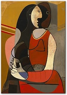 Stampa su tela Donna seduta Riproduzioni di quadri su tela Stampe d'arte di fama mondiale Immagini astratte della parete Decorazione della parete di casa 50x70cm / 19,6 