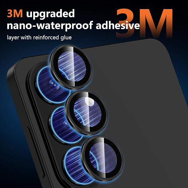 for Samsung Galaxy S26 Camera Lens Protector, Individual Metal Ring Tempered Glass Lens Cover, [Strong Adsorption] Scratch Resistant Ultra-Thin HD Clear Lens Cover, 1 Set-Black Ring - 4
