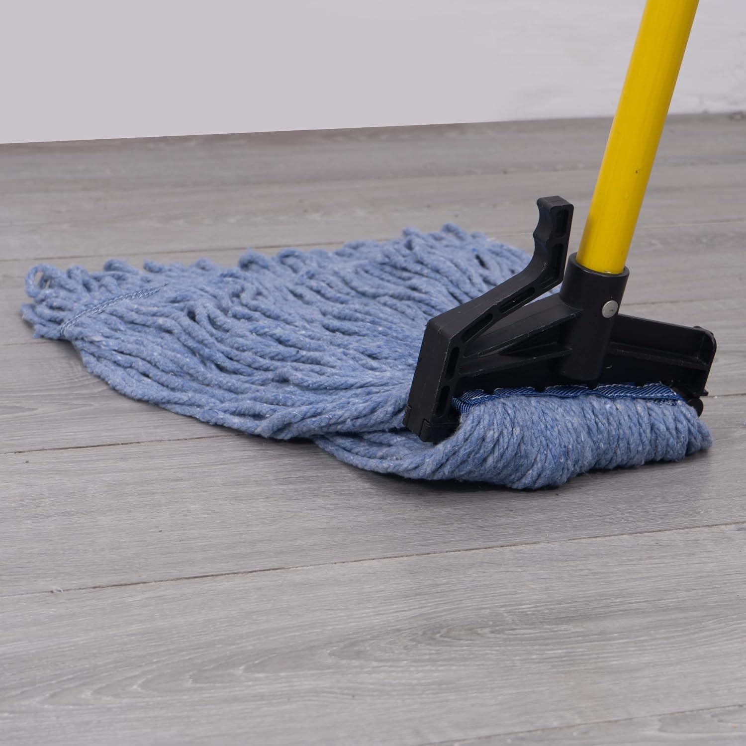 Matthew Easy Trigger Release Mop Handle 60 inch Fiberglass Mop Stick,Commercial Mop Head Replacement Holder for Floor Cleaning,Clip On Mop Handle Quick Change for Wet Mop Handle - 6Pack Yellow