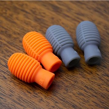 Drum Mute Dampener 4Pcs Silicone Drumstick Silent Practice Tips Cover Percussions Mute Protector Replacements Drumstick Practice Aids Percussion Accessory(Orange)