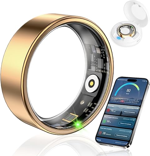 Smart Ring Fitness Tracker Ring for Women,Health Heart Rate Ring with Activity Tracker, Sleep Monitor and Oximeter, No Subscription Fee,Remote Photography, IP68 Waterproof