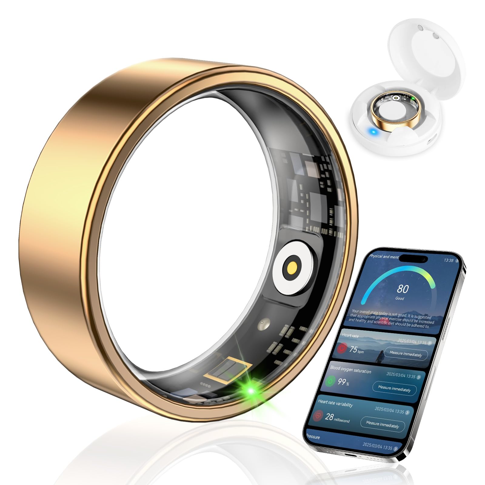 YULUCKGO Smart Ring Sleep Monitoring Fitness Tracker for Women