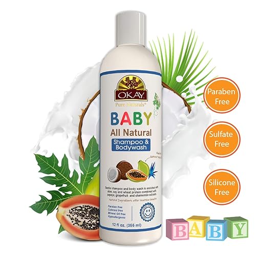 Miniatura 6 de OKAY Champú y gel de baño natural para bebés con ingredientes orgánicos que ayuda a limpiar, nutrir y suavizar suavemente la piel y el cabello del