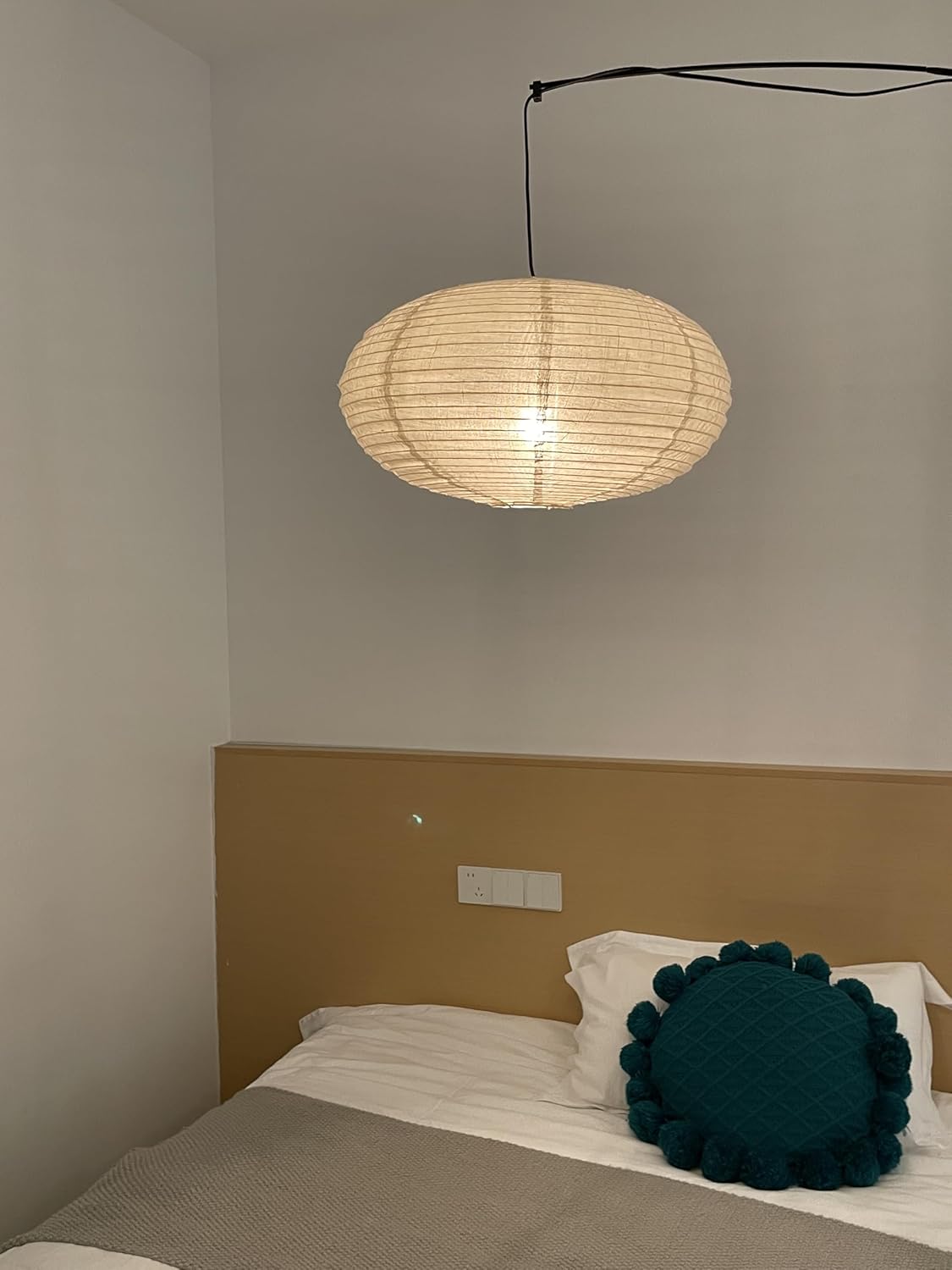 19.69(50cm) Oval Fabric lampshade,Burlap Lamp Handmade Linen Pendant Light Shade for minimalist,Home decoration: Bedroom, Study, Living Room, Weddings and Birthday Parties