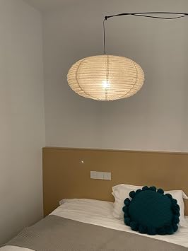 19.69(50cm) Oval Fabric lampshade,Burlap Lamp Handmade Linen Pendant Light Shade for minimalist,Home decoration: Bedroom, Study, Living Room, Weddings and Birthday Parties
