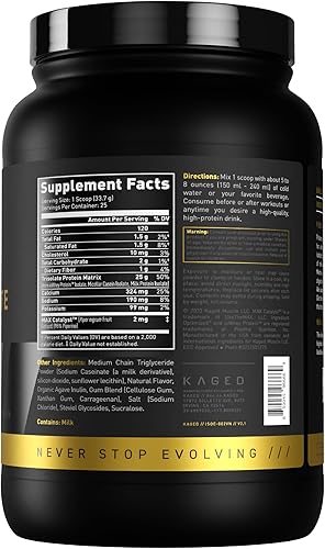Miniatura 2 de Kaged Protein Powder Elite Mezcla 100% aislada de suero de leche, caseína y mezcla de proteínas de leche para la recuperación y el desarrollo