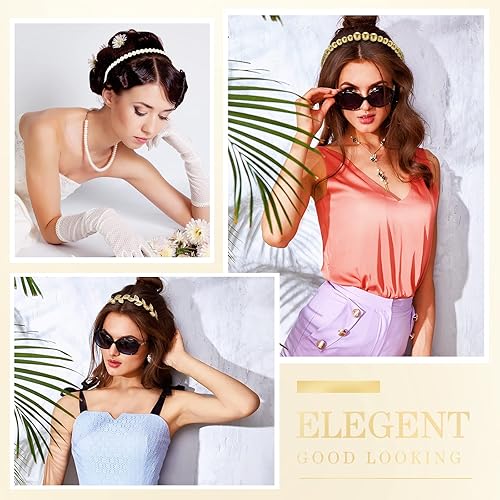 Miniatura 3 de Diadema de perlas con diamantes de imitación, diadema de perlas blancas, diadema de aleación dorada, diadema de mariposa metálica, para el pelo,