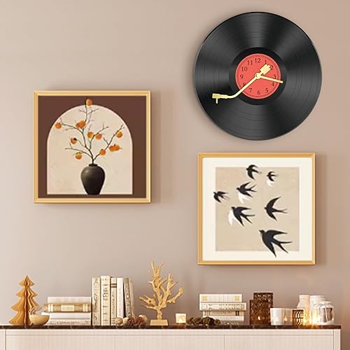 Miniatura 2 de Discos de vinilo de 12 pulgadas, decoración de pared, reloj de pared de disco de vinilo, relojes de pared únicos con pilas (batería no incluida),
