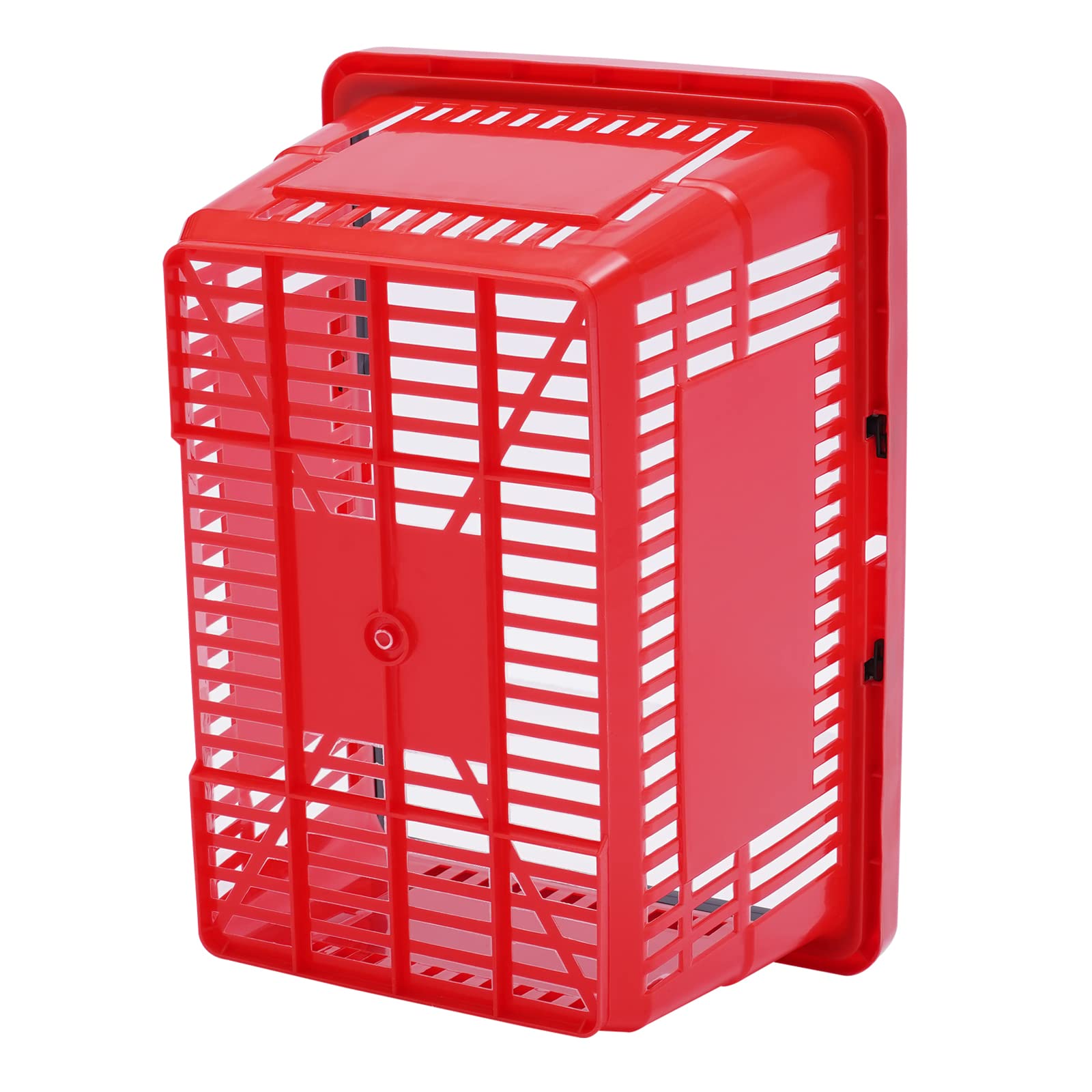 12 cesti per la spesa in plastica, 18 l, impilabili, per supermercato, rosso | 2 manici in plastica, impilabili, il design a griglia aperta supporta la vista, la ventilazione e il drenaggio dell'acqua