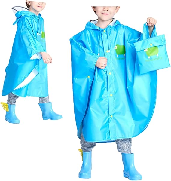 Amazon Xiangshang キッズ レインコート レインウェア 収納袋付き ポンチョ 防風防水 男女兼用 雨具 子供 男の子 女の子 可愛い 反射シート付き アウトドア 防塵防雪 通勤通学用 梅雨対策 雨天対策 左右セット 並行輸入品 レインウェア 通販