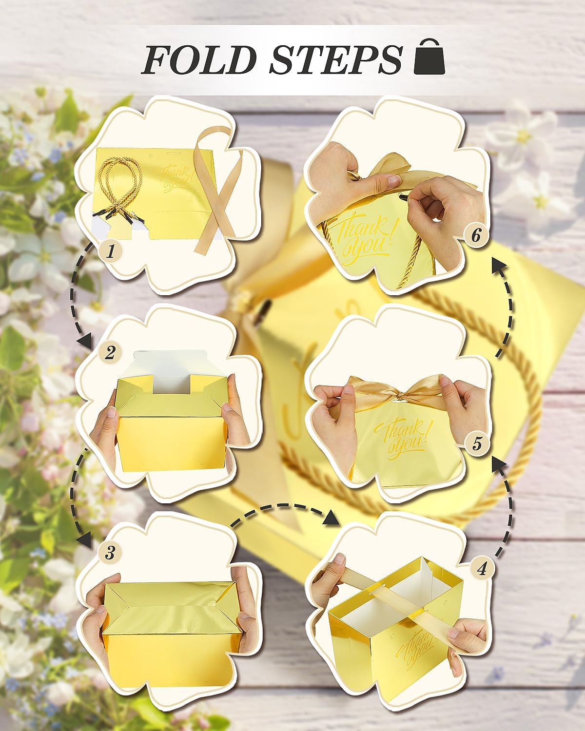 EEQOREIIN 30 Pack Small Thank You Gift Bags with Handles 5.5 x 2.4 x 4.7 Inches Mini Gold Gift Bags with Bow Ribbon Tiny Party Favor Bag Bulk for Easter Mother's Day Baby Shower Wedding (Gold) - Image 4