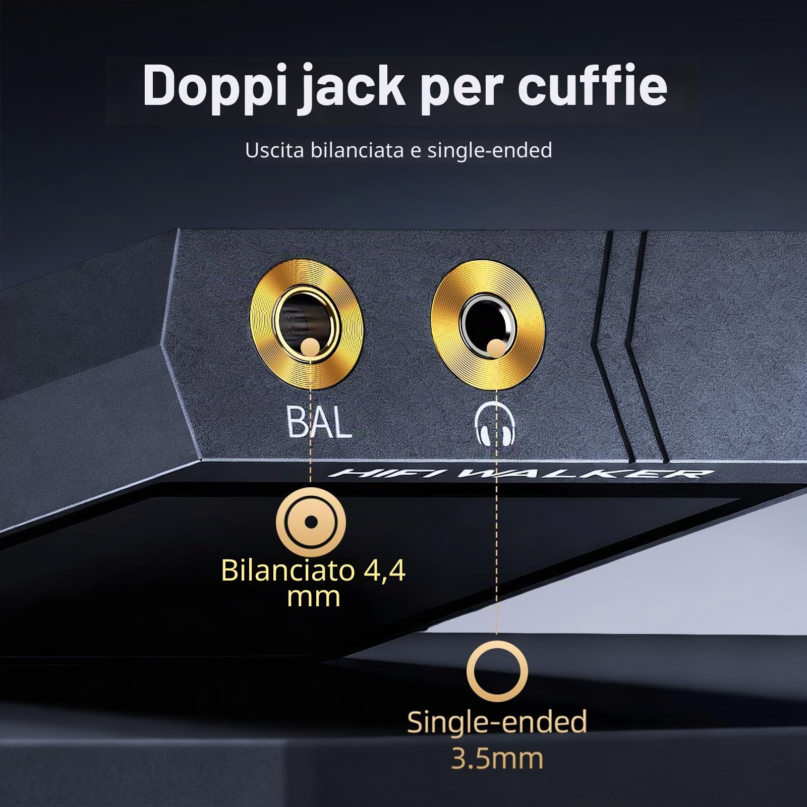 HIFI WALKER Lettore audio portatile Bluetooth 5.1, lettore musicale di alta qualità con touch screen 4", uscita cuffie 4,4 mm e 3,5 mm, USB DAC, scheda di memoria 128 GB inclusa