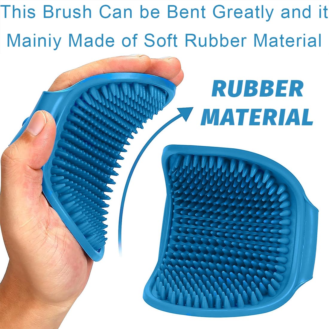 Dog Cat Brush Set of 3 Silicone Rubber Dog Cat Hair Care Brush for Dogs and Cats Remove Excess and Dead Animal Hair - Image 3