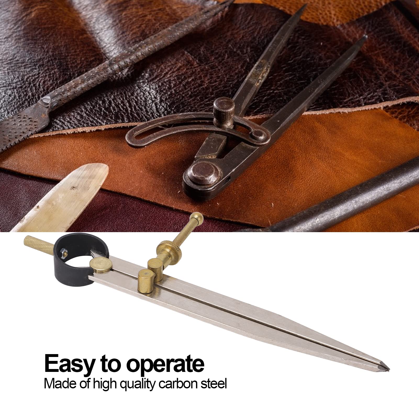 FLEXMAN Wing Divider, High Accuracy Wear Resistant Adjustable Lockable Carbon Steel Leather Compass, Leather Divider Gauge for DIY Leather Crafts (flexmann4eElE-13)