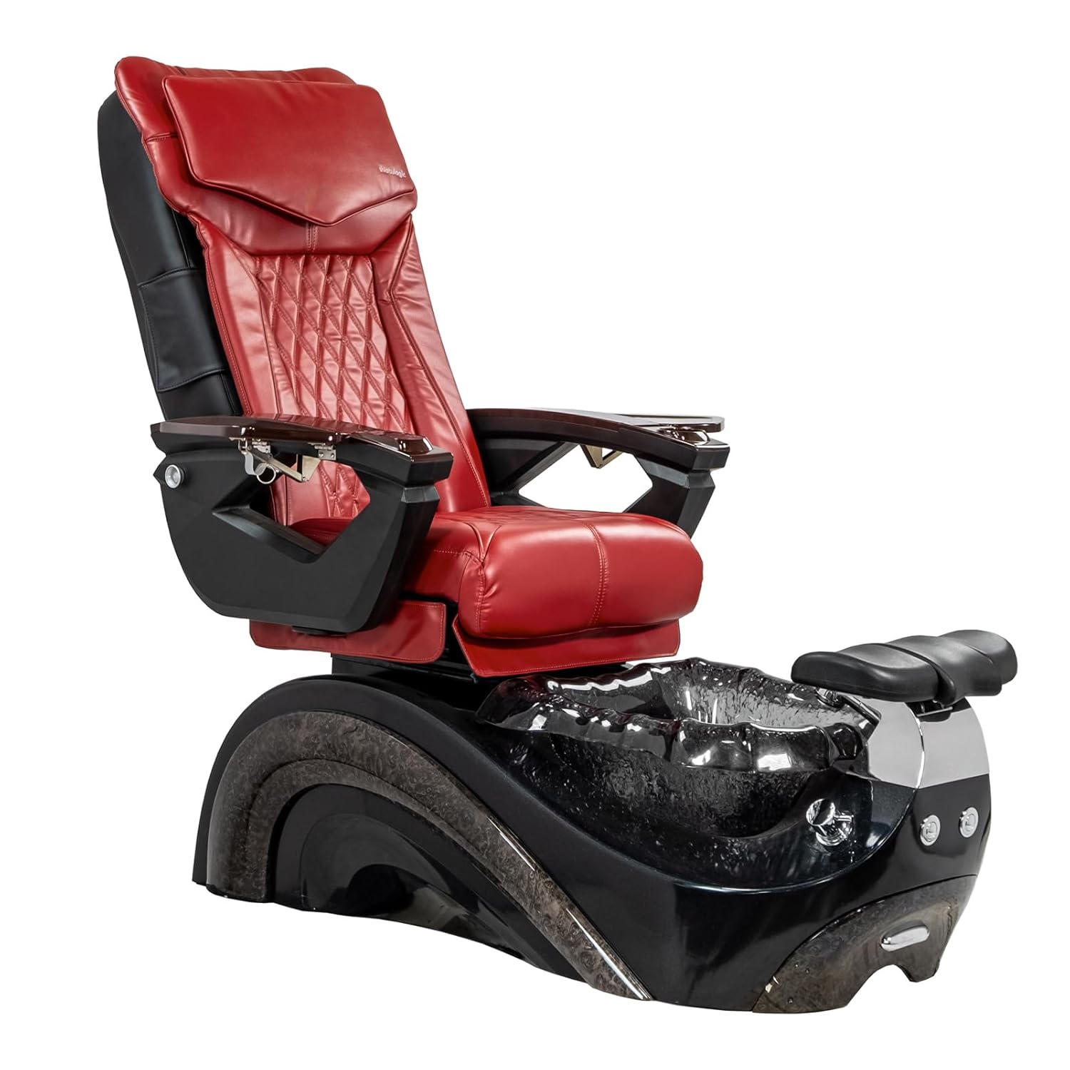 Perla 18 LX Shiatsulogic Pedicure Chair Black Tub w/Discharge Pump Stylish Pedicure Tub with Pipe-Less Magnetic Jet Pedicure Spa, Black Cover Set