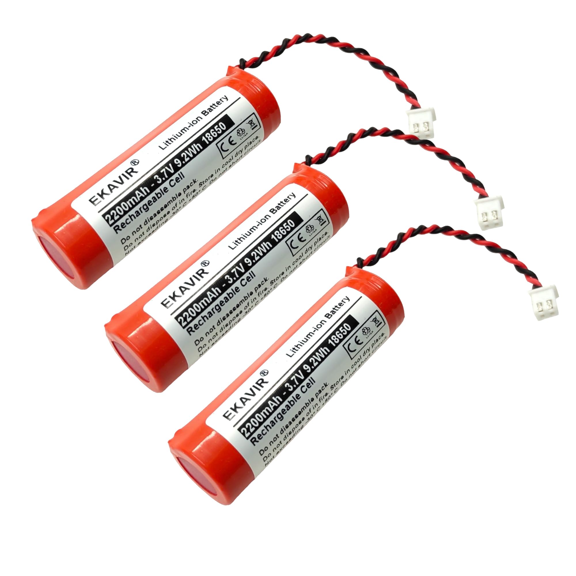 Ekavir 18650 Lithium-ion Battery Cell 2200mAh, 3.7V with 2 Pin Wired-picture-35