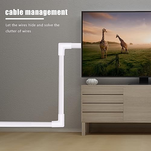 Miniatura 3 de One-Cord Channel Cable Concealer - -03 Cord Cover Wall Cable Management System - 125 Inch Cable Hider Raceway Kit