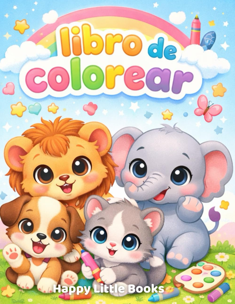 Animales adorables para colorear: Libro infantil kawaii para niños y niñas (2–6 años)
