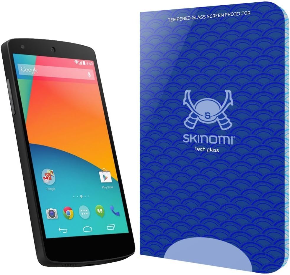 LG Nexus 5 Screen Protector, Skinomi Tech Glass Screen Protector for LG Nexus 5 Clear HD and 9H Hardness Ballistic Tempered Glass Shield