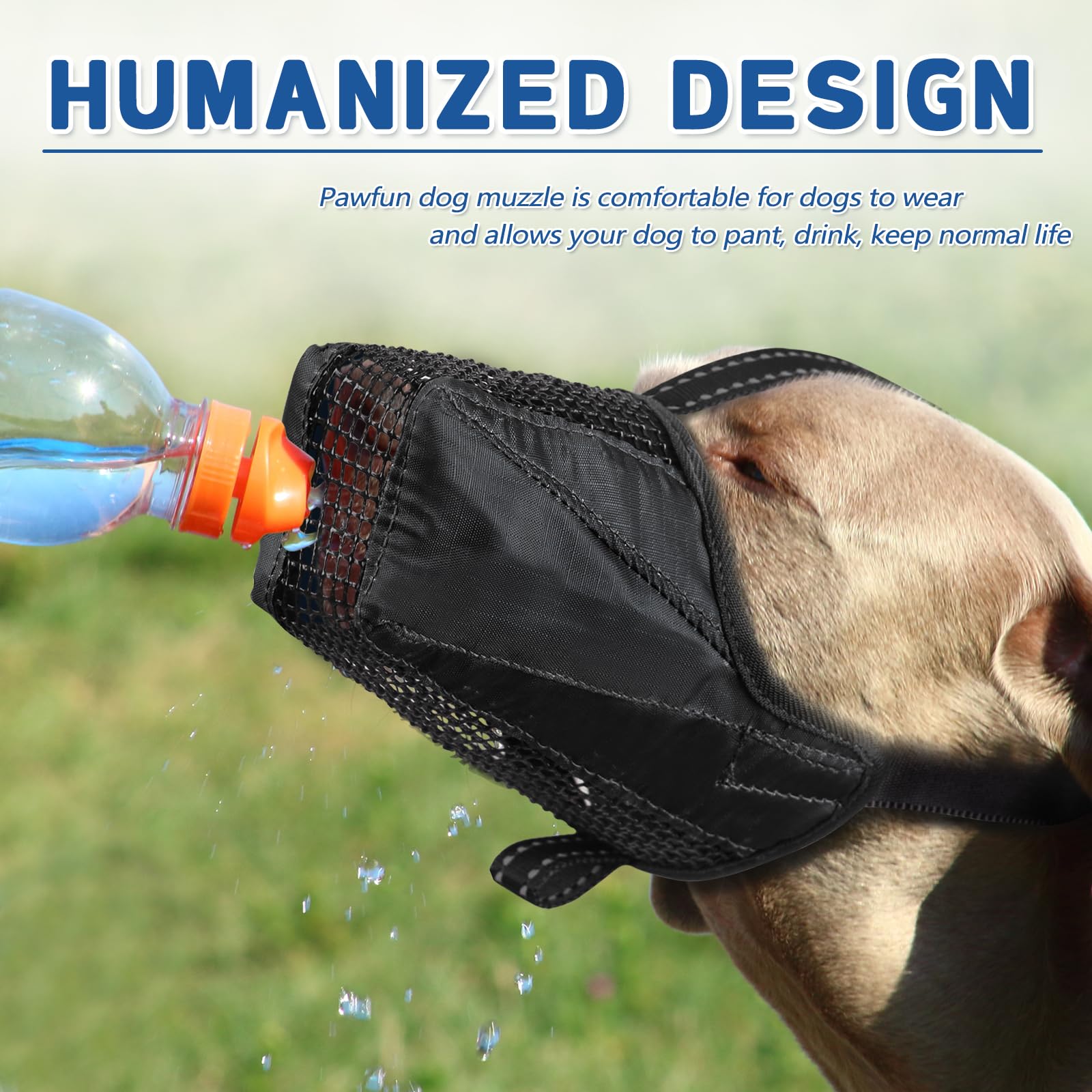 Soft Mesh Dog Muzzle - Breathable, Adjustable, Prevents Biting & Scavenging, Allows Drinking