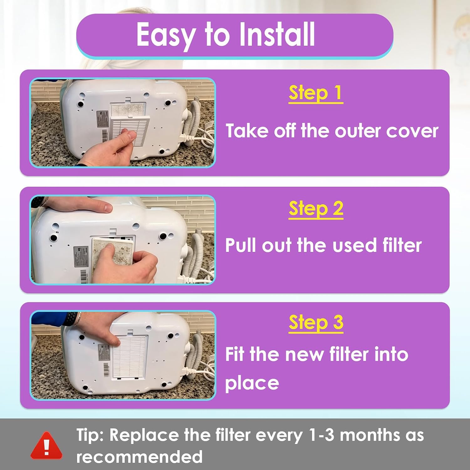 12Pcs Filter Spare Compatible with Momcozy KleanPal Pro Baby Bottle Washer