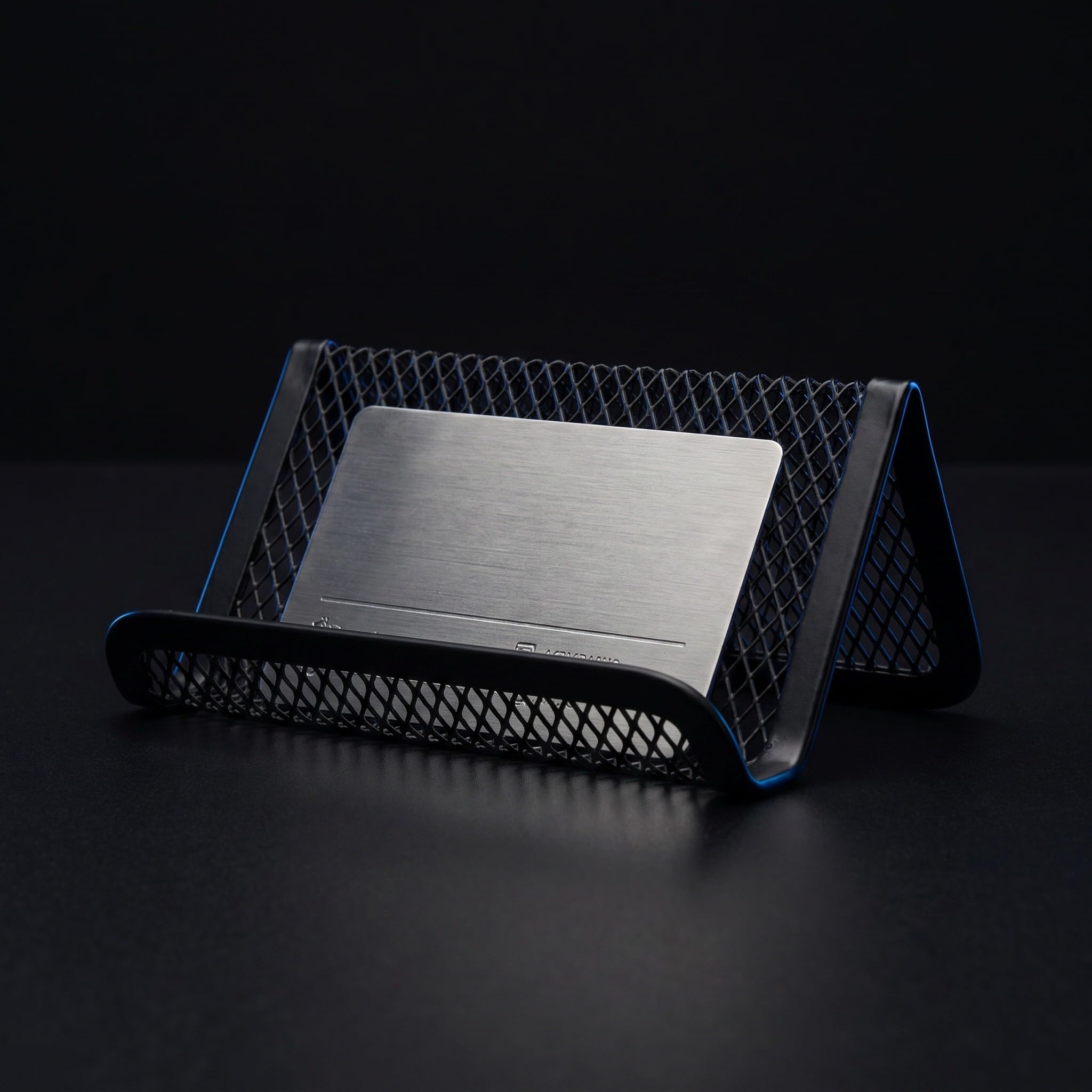 OUNONA 12 tarjeteros de malla para escritorio - Soporte resistente de metal para tarjetas - Organizador de tarjetas de visita para oficina - Pequeño tarjetero de escritorio para el hogar o la escuela