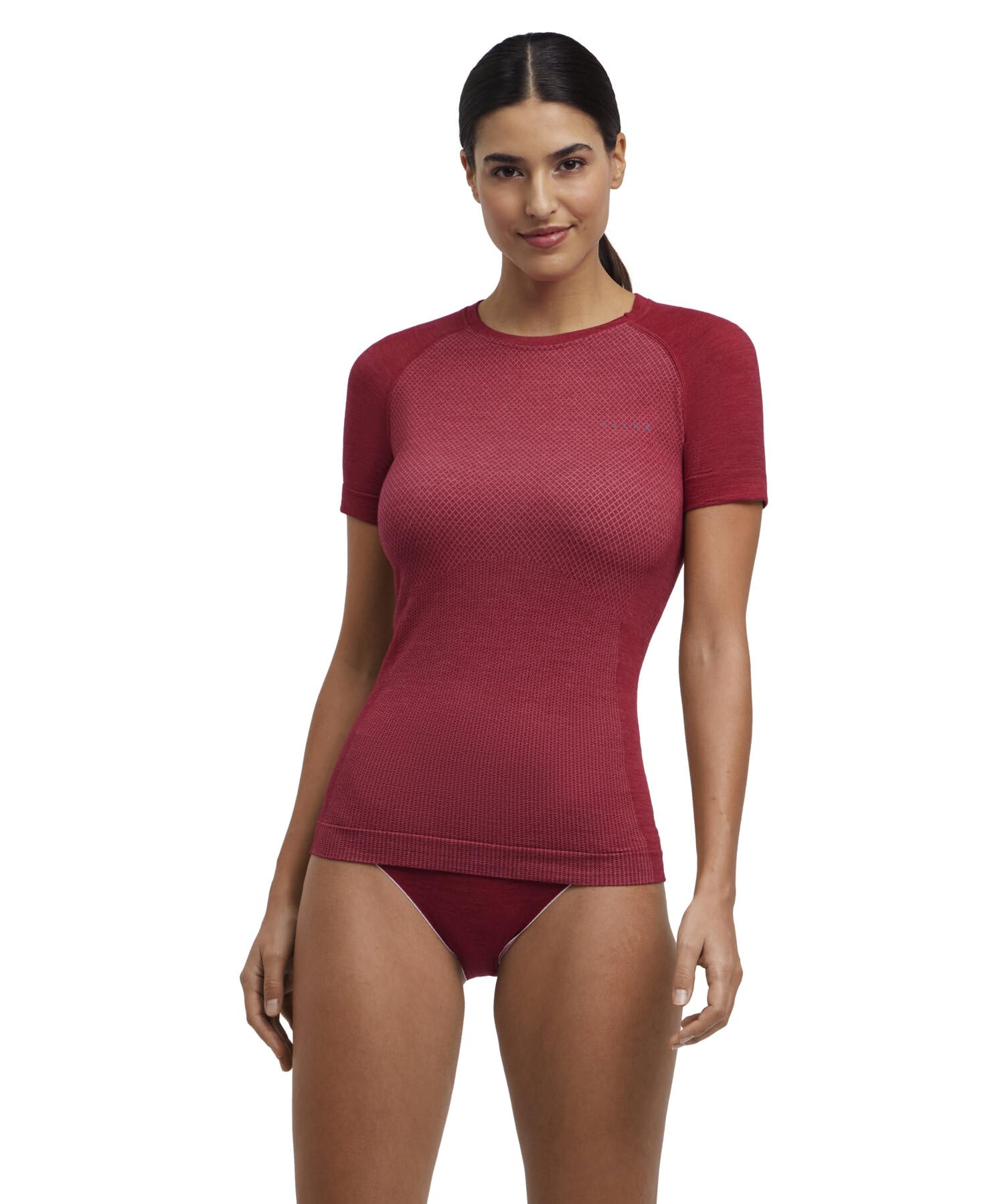 Falke Damen Wool-Tech Light Round Neck Funktionsshirt Kurzarmshirt warme und kalte Temperaturen Funktionsunterwäsche atmungsaktive klimaregulierende geruchshemmende Wolle Funktionsmaterial 1 Stück