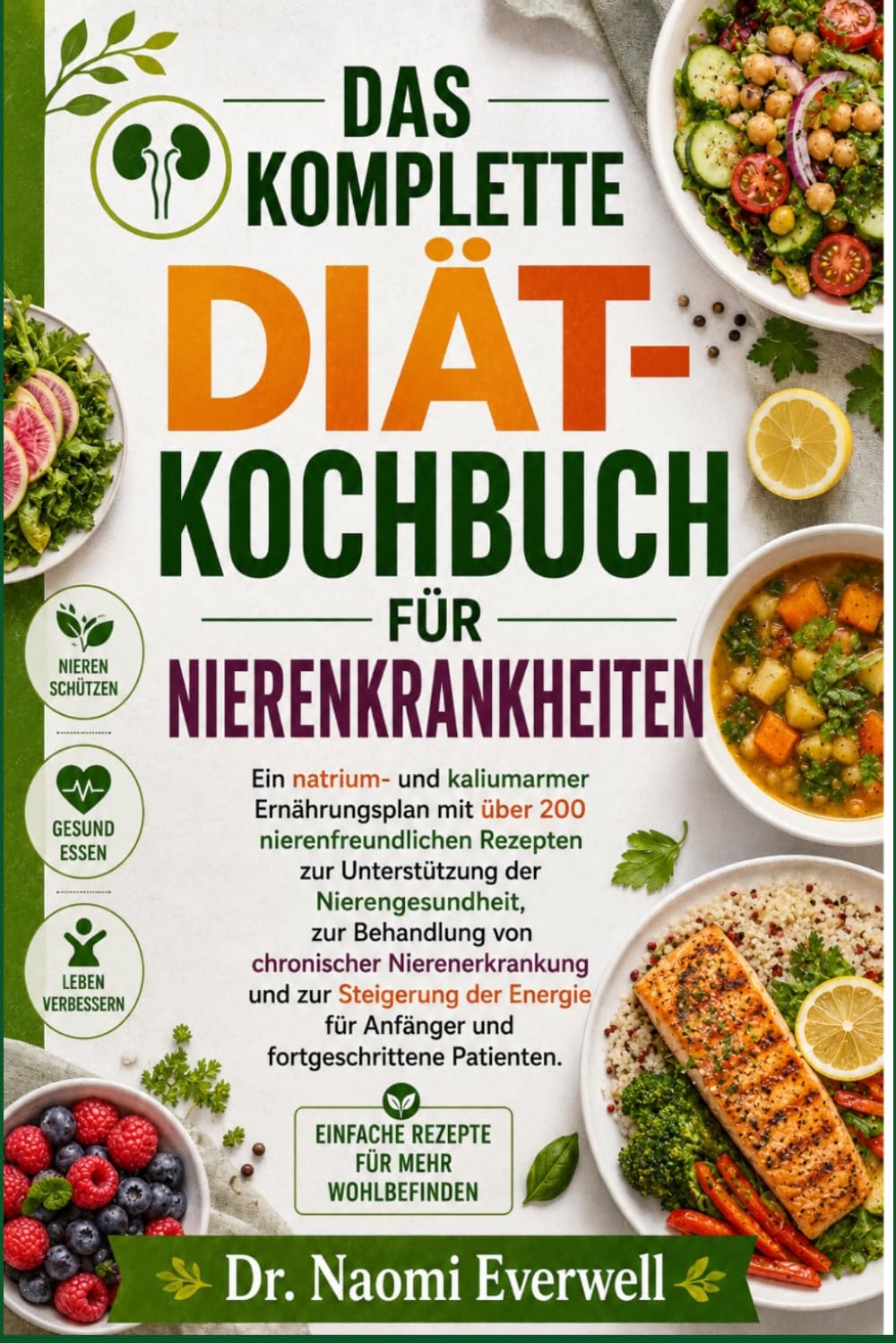 DAS KOMPLETTE DIÄT-KOCHBUCH FÜR NIERENKRANKHEITEN: Ein natrium- und kaliumarmer Ernährungsplan mit über 200 nierenfreundlichen Rezepten zur ... und zur Steigerung der Energie