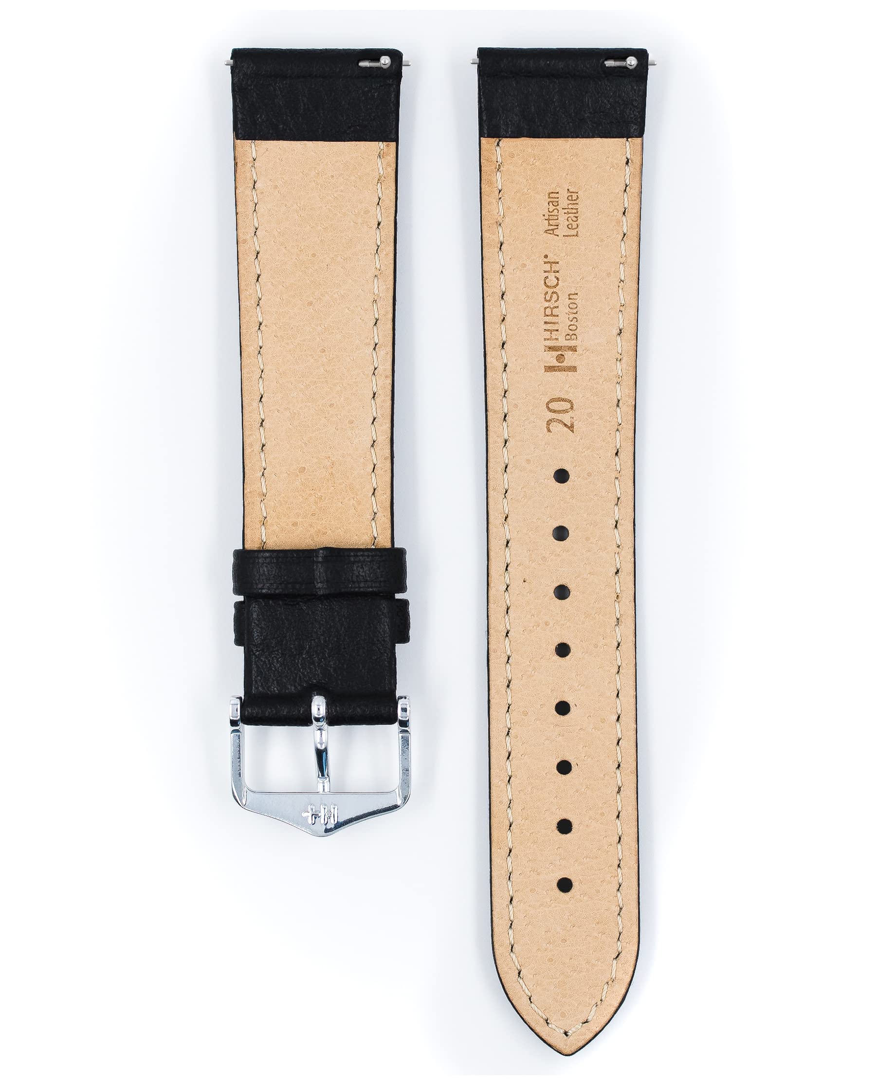 HIRSCH Bracelet de montre unisexe en cuir de buffle modèle Boston 20 mm