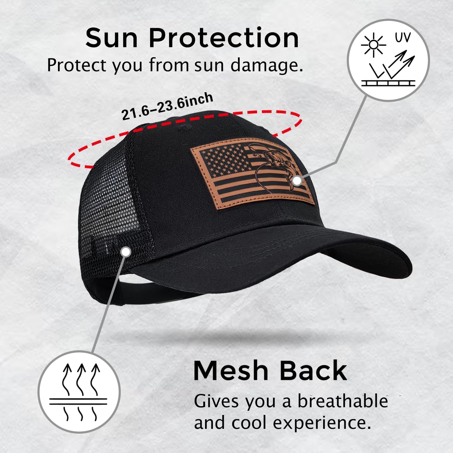 Fishing Gifts for Men American Flag Trucker Hat Mens Christmas Birthday Gifts Fishing Hat for Dad Father's Day - Image 4