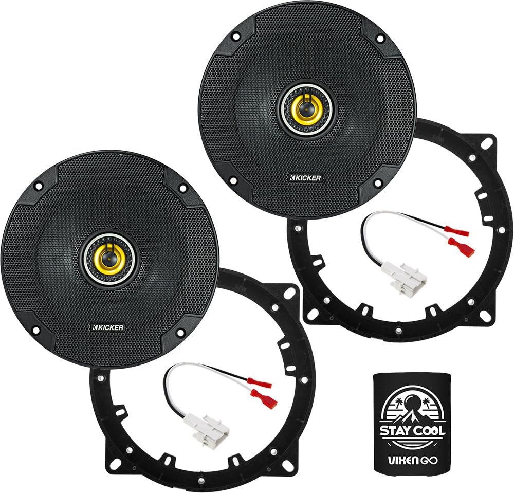 KICKER Speakers 6.75 inch for Hyundai Santa Fe 2019-2023 Upgrade Kit - Pair of CS Series with Adapters and Harness, Coaxial 6 3/4 Car Audio Front or
