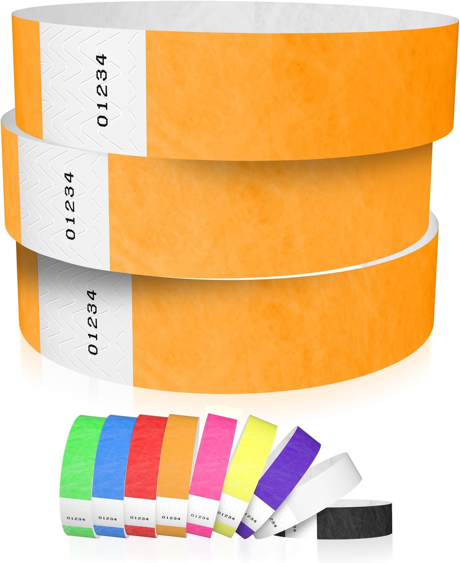 1,200 WristCo Neon Orange Tyvek Wristbands for Events