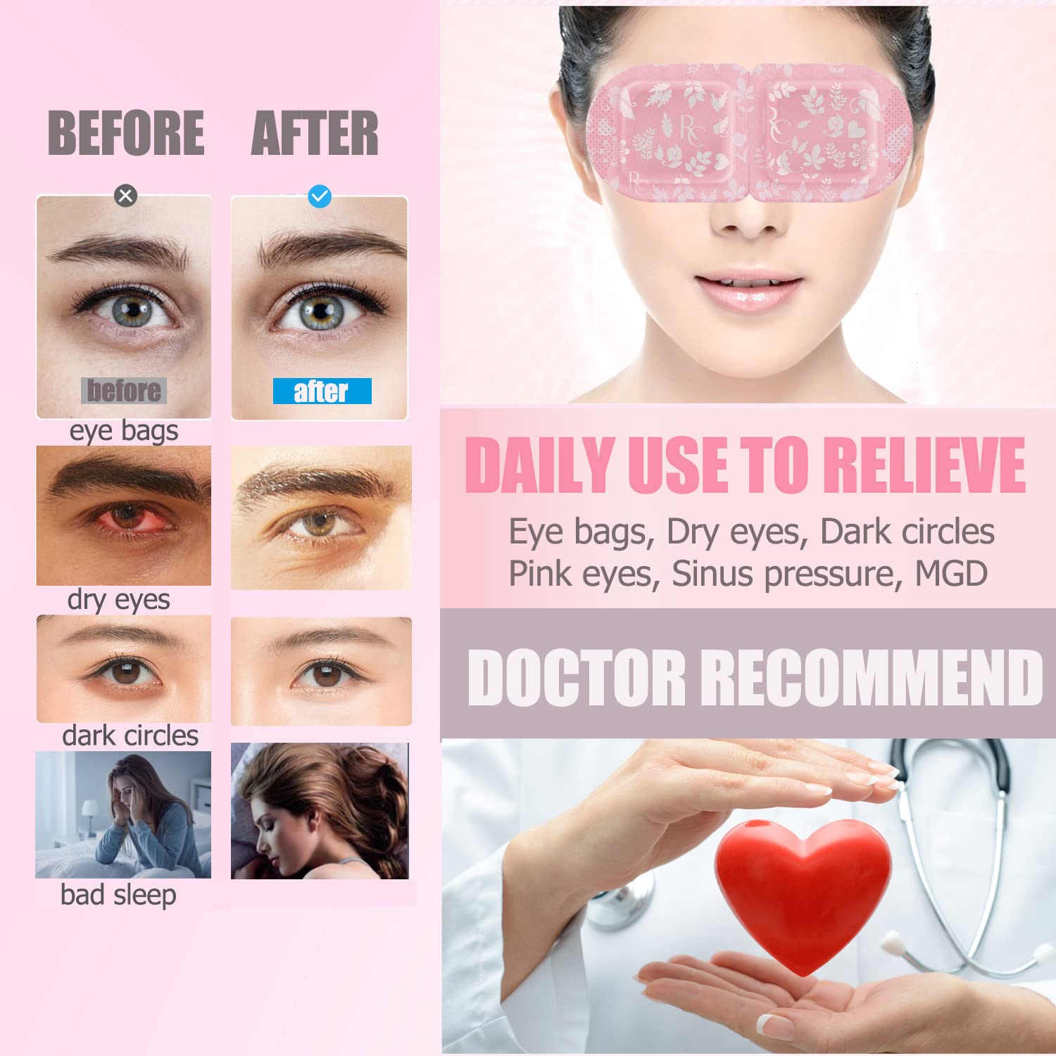 Buy 10 Packs Health Care Steam Sleep Eye Masks for Dry Eyes Puffy